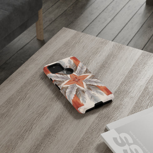 Silver Feather Compass - Impact Resistant Phone Case